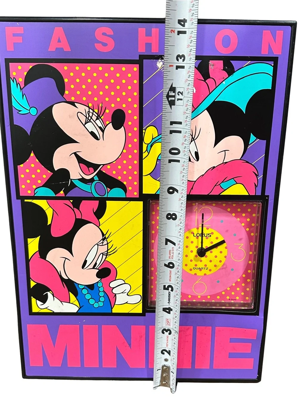 Minnie Mouse Lorus Quartz Poster Wall Clock Disney Mickey Unlimited 10” x 14”